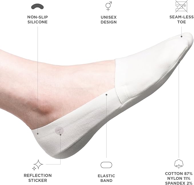 Organic Cotton No Show Socks (6 Pairs)